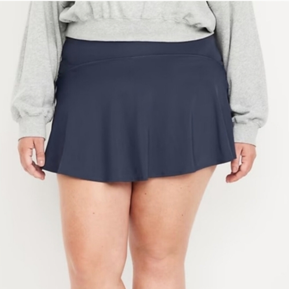 Old Navy High-Waisted PowerSoft Skort with Pocket in Dusk Blue (XXL) NWT!